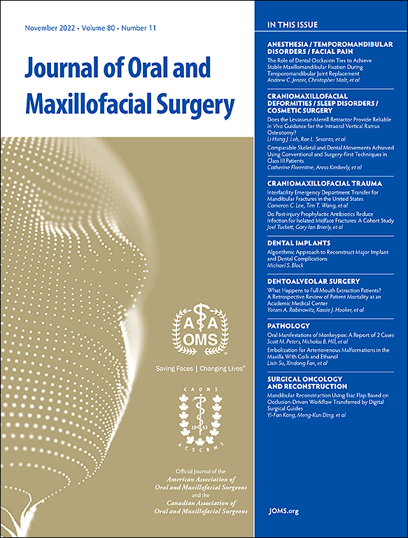 Capa representativa da revista Journal of Oral and Maxillofacial Surgery